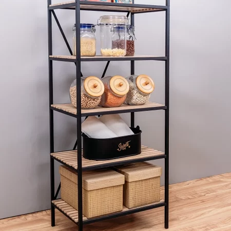 Material-Cabinet-with-5-Shelves-Multi-Purpose-Bathroom-kitchen-Shelf-Wooden-Metal-Decorative-Shelf